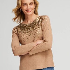 Chico's Gold Sequin Ombré
Sweater | Size 2 (Large) |
Luxe Holiday Glam